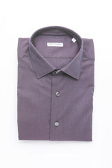 Robert Friedman Sleek Medium Slim Collar Shirt In Purple