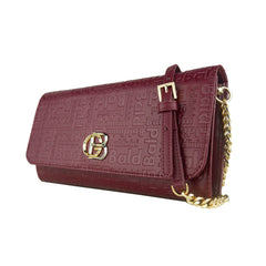 Burgudy Red Calf Leather Crossbody Shoulder Bag