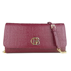 Burgudy Red Calf Leather Crossbody Shoulder Bag
