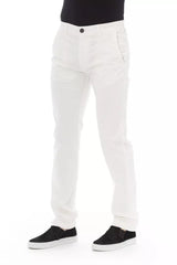 Baldinini Trend White Cotton Men Chino Trouser