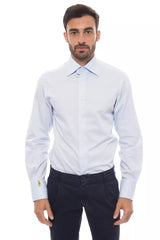 Billionaire Italian Couture Light Blue Cotton Men Shirt