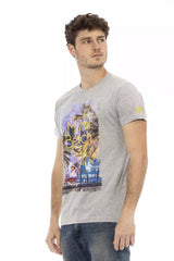 Trussardi Action Charcoal Cotton Men T-Shirt