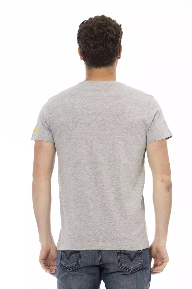 Trussardi Action Charcoal Cotton Men T-Shirt