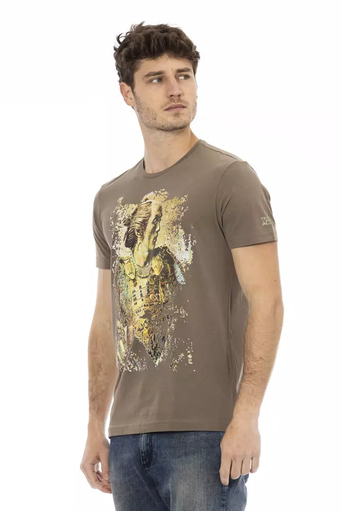 Trussardi Action Brown Cotton Men T-Shirt