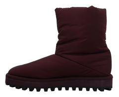 Dolce & Gabbana Elegant Bordeaux Mid Calf Boots