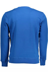 North Sails Blue Round Neck Cotton Sweatshirt with Logo