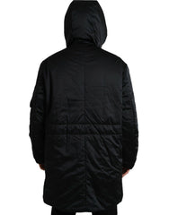 Dolce & Gabbana Elegant Black Hooded Parka Jacket