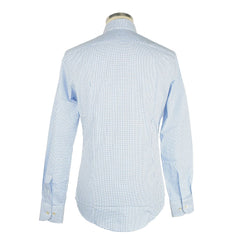 Made in Italy Elegant White & Blue Checked Milano Shirt