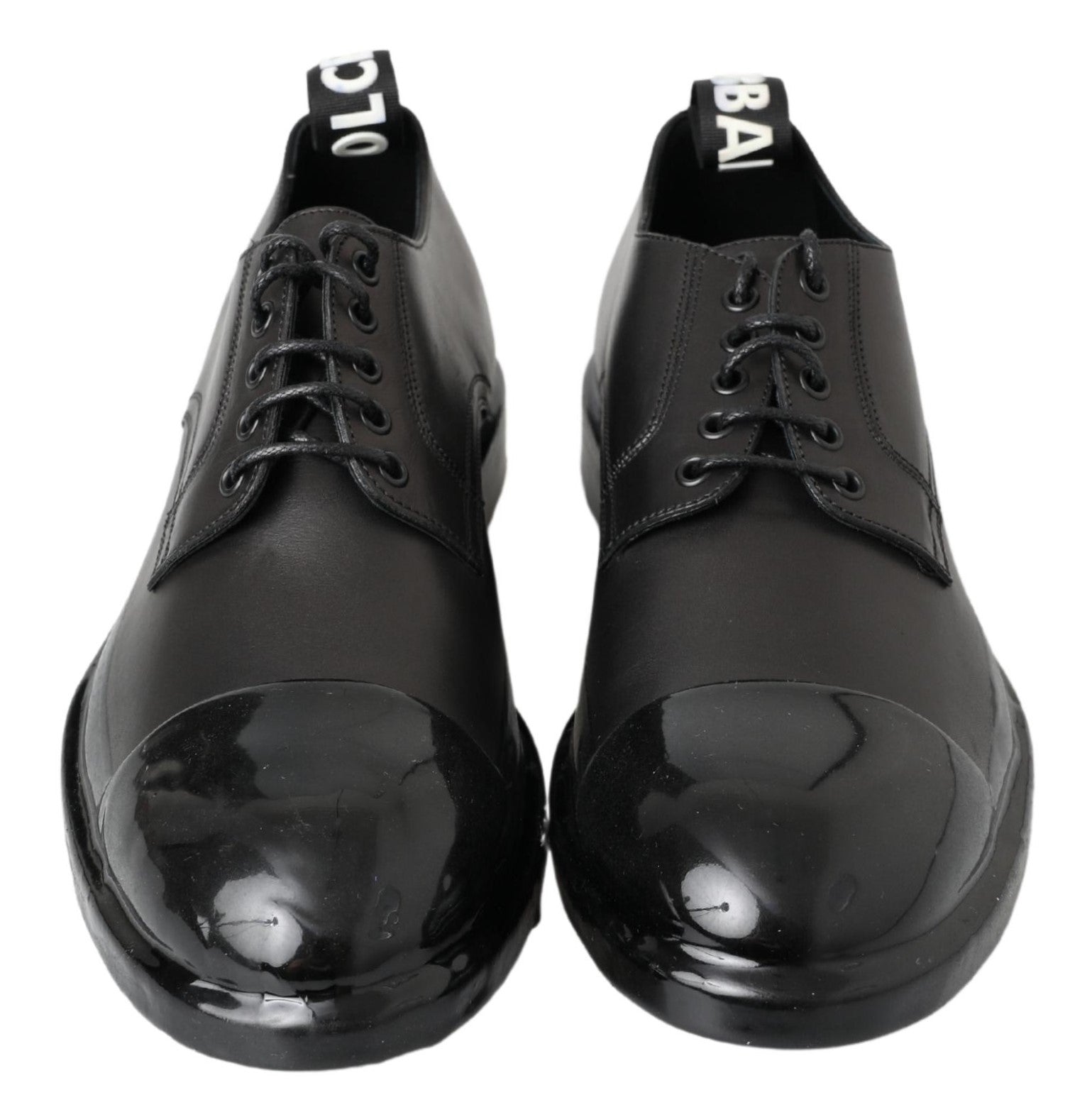 Dolce & Gabbana Elegant Derby Lace-Up Leather Shoes in Black