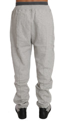 Billionaire Italian Couture Elegant Gray Cotton Sweatsuit Ensemble