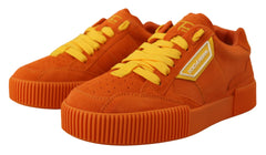 Dolce & Gabbana Chic Orange Suede Lace-Up Sneakers