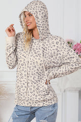 Leopard Print Long Sleeve Hoodie