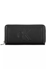 Calvin Klein Elegant Black Polyethylene Wallet with Coin Purse