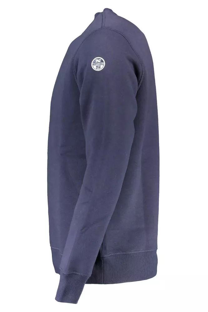 North Sails Chic Blue Crewneck Sweater with Logo Detail