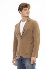 Distretto12 Classic Brown Cotton Blend Jacket