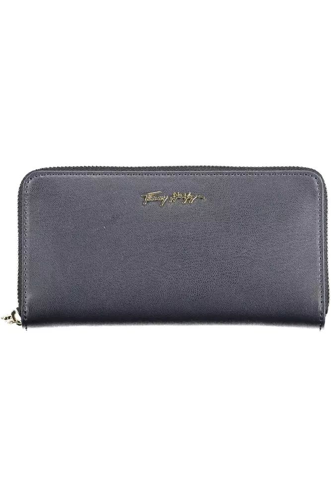 Tommy Hilfiger Chic Blue Zip Wallet with Multiple Compartments