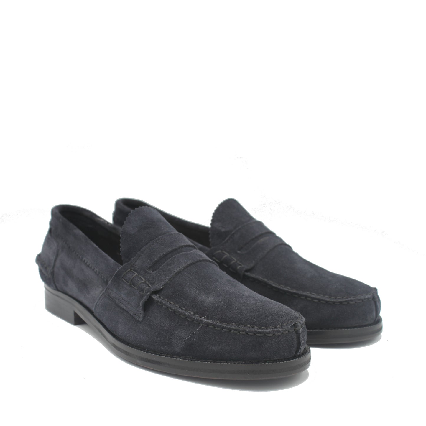 Navy Blue Suede Mens Loafers Shoes