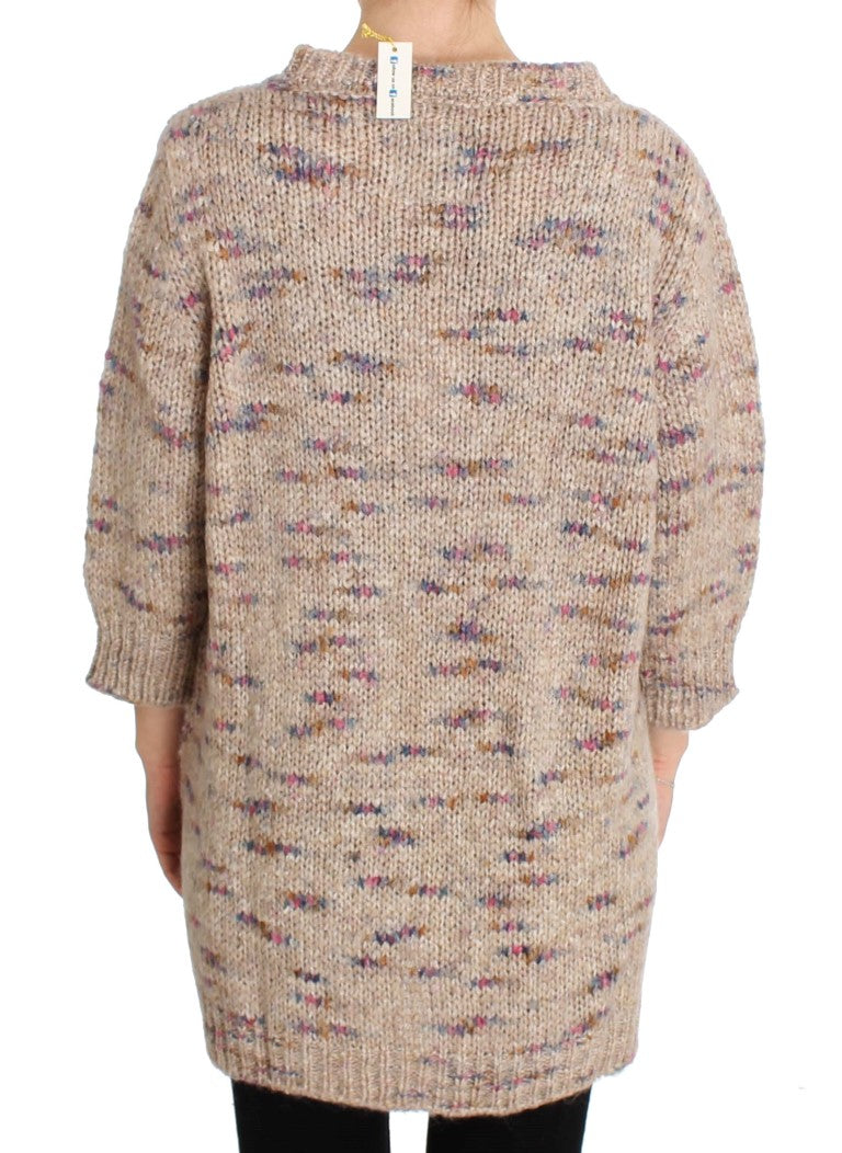 PINK MEMORIES Beige Wool Blend Knitted Oversize Sweater