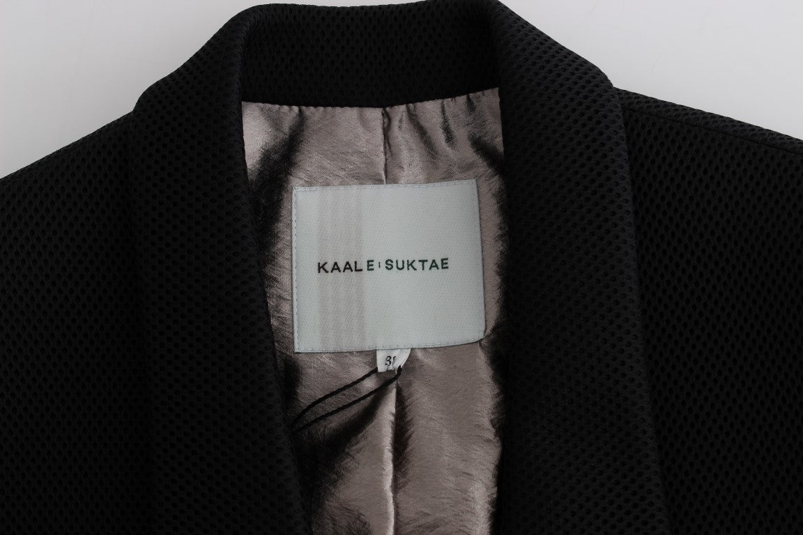 KAALE SUKTAE Black Coat Trench Long Draped Jacket Blazer