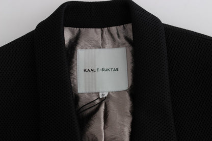 KAALE SUKTAE Black Coat Trench Long Draped Jacket Blazer