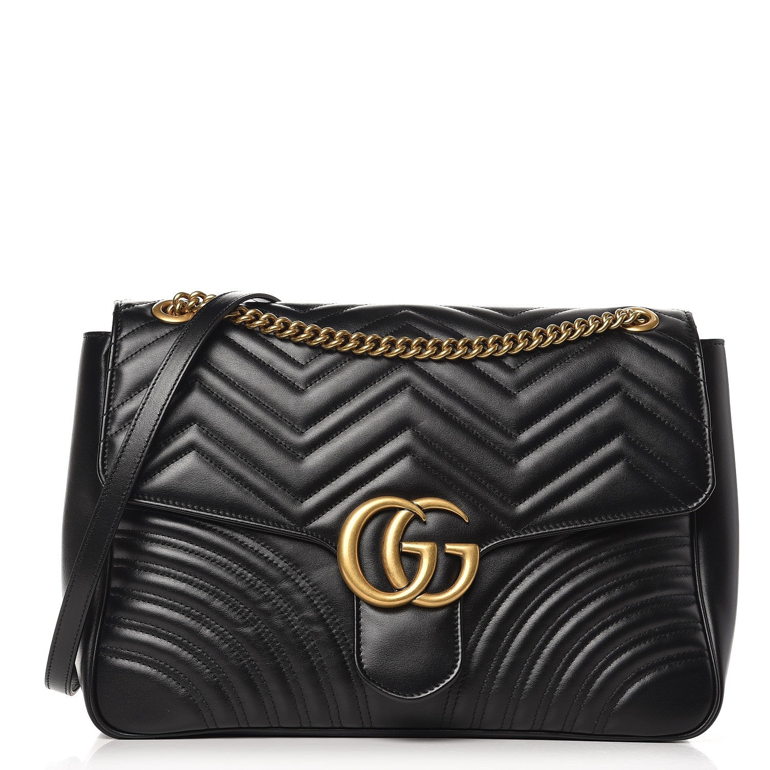 GG Marmont Matelassé Large Leather Shoulder Bag