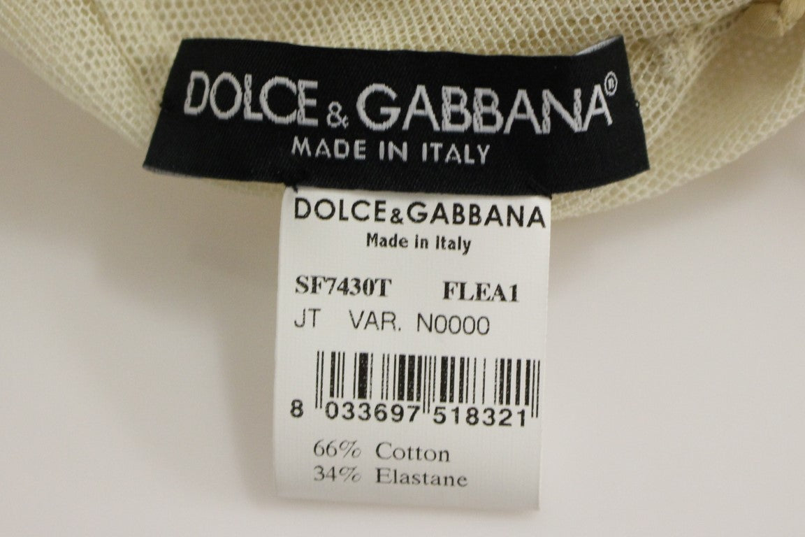 Dolce & Gabbana Beige Sleeveless Cotton Top Tank Blouse