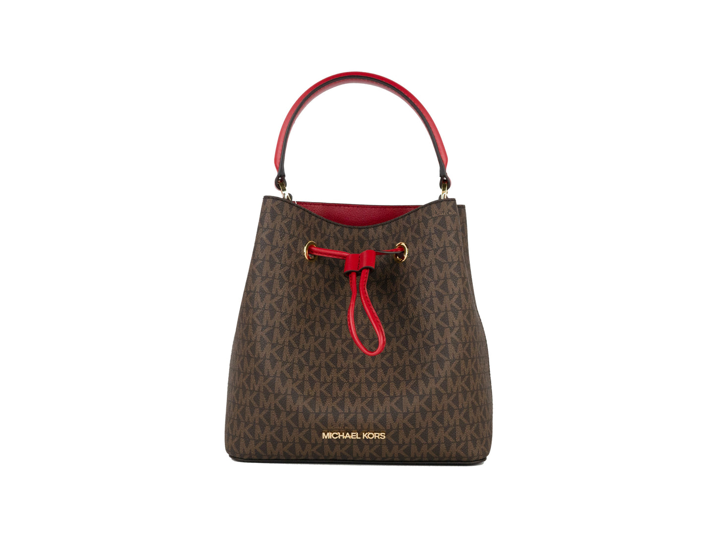 Suri Medium Brown PVC Scarlet Leather Bucket Messenger Handbag