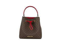 Brown PVC Scarlet Leather Bucket Messenger Handbag | Michael Kors.jpg