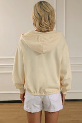 Half-Zip Drop Shoulder Hoodie