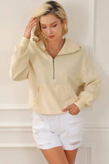 Half-Zip Drop Shoulder Hoodie