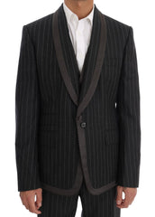 Gray Wool One Button 3 Piece Suit