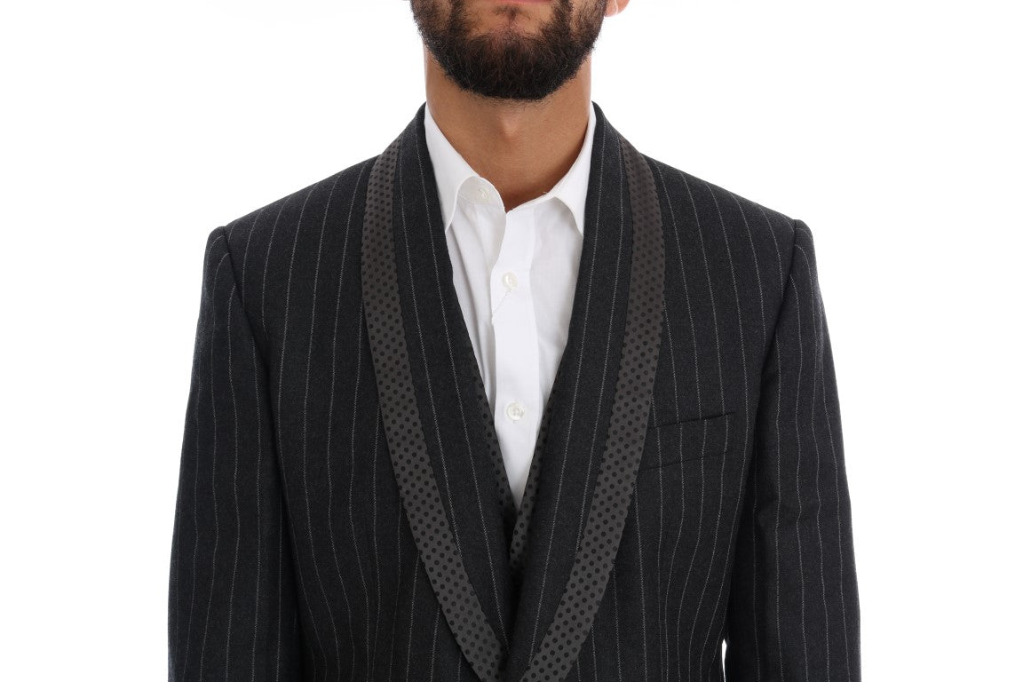 Gray Wool One Button 3 Piece Suit