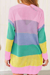 Color Block Long Sleeve Cardigan