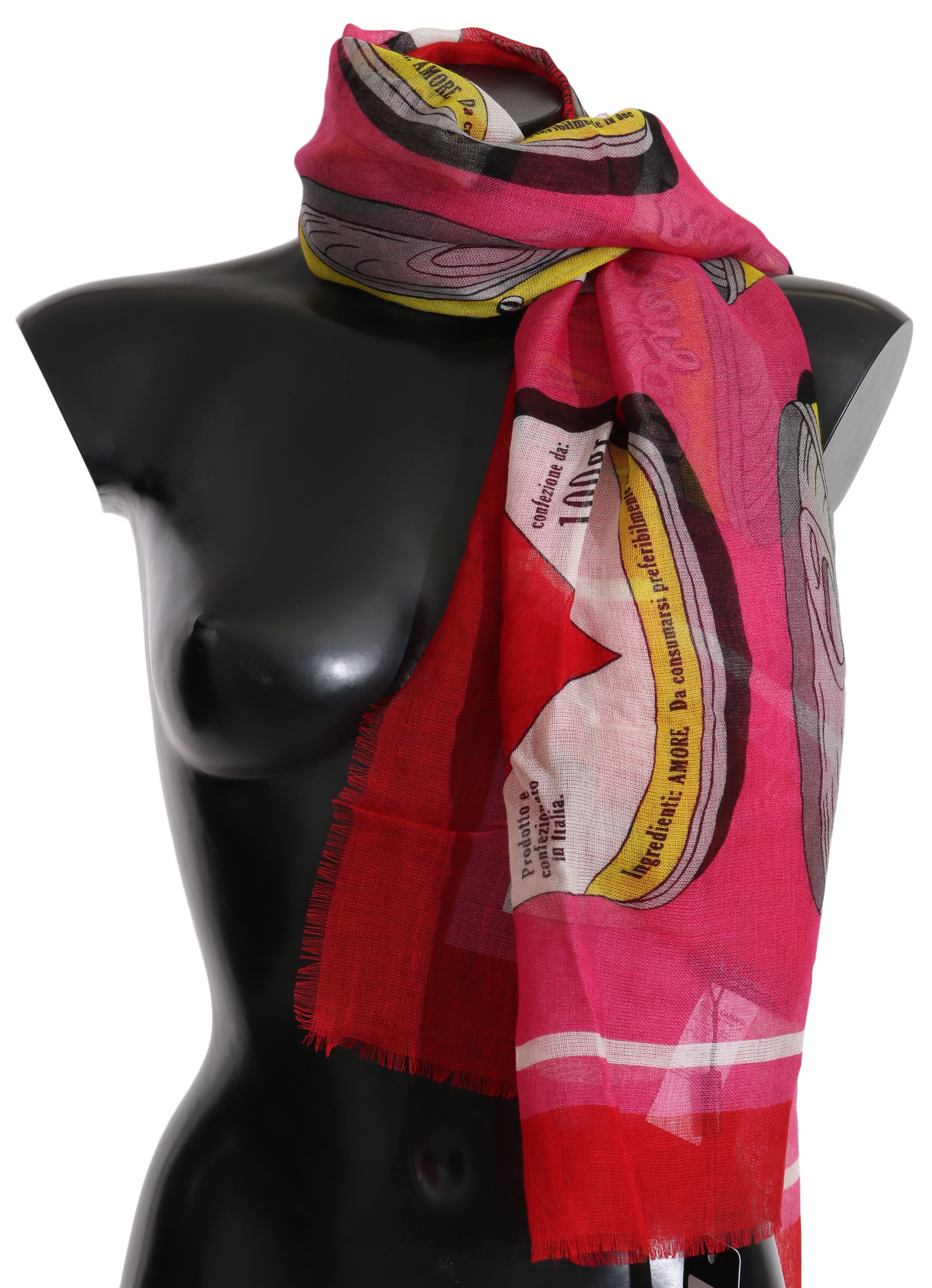 Red AMORE Cashmere Silk Wrap Scarf