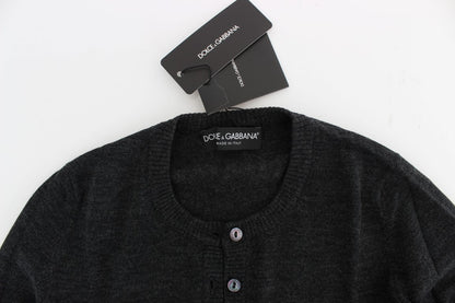 Dolce & Gabbana Gray Wool Button Cardigan Sweater