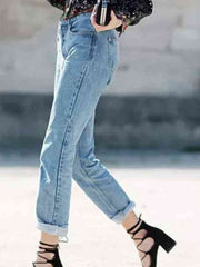 Buttoned Cropped Jeans