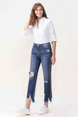 Lovervet Jackie Full Size High Rise Crop Straight Leg Jeans