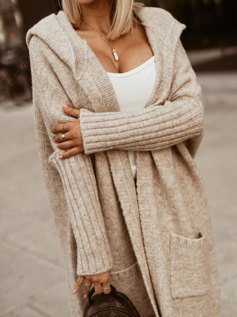 Full Size SIMPLY LIVE Hooded Cardigan