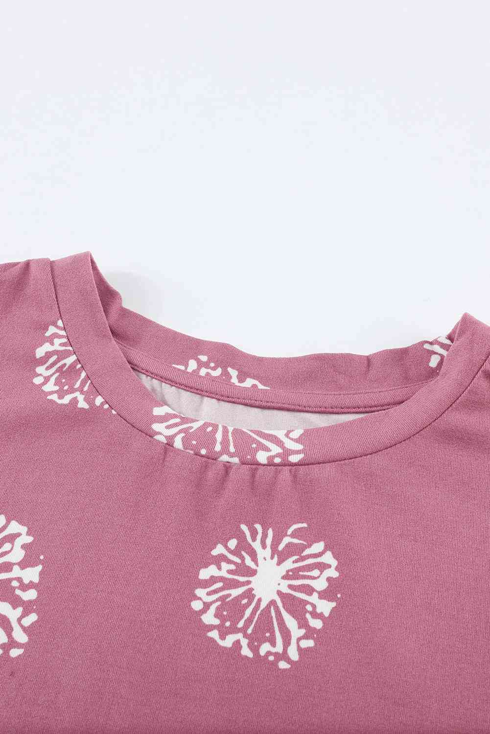 Girls Dandelion Print Round Neck Tee