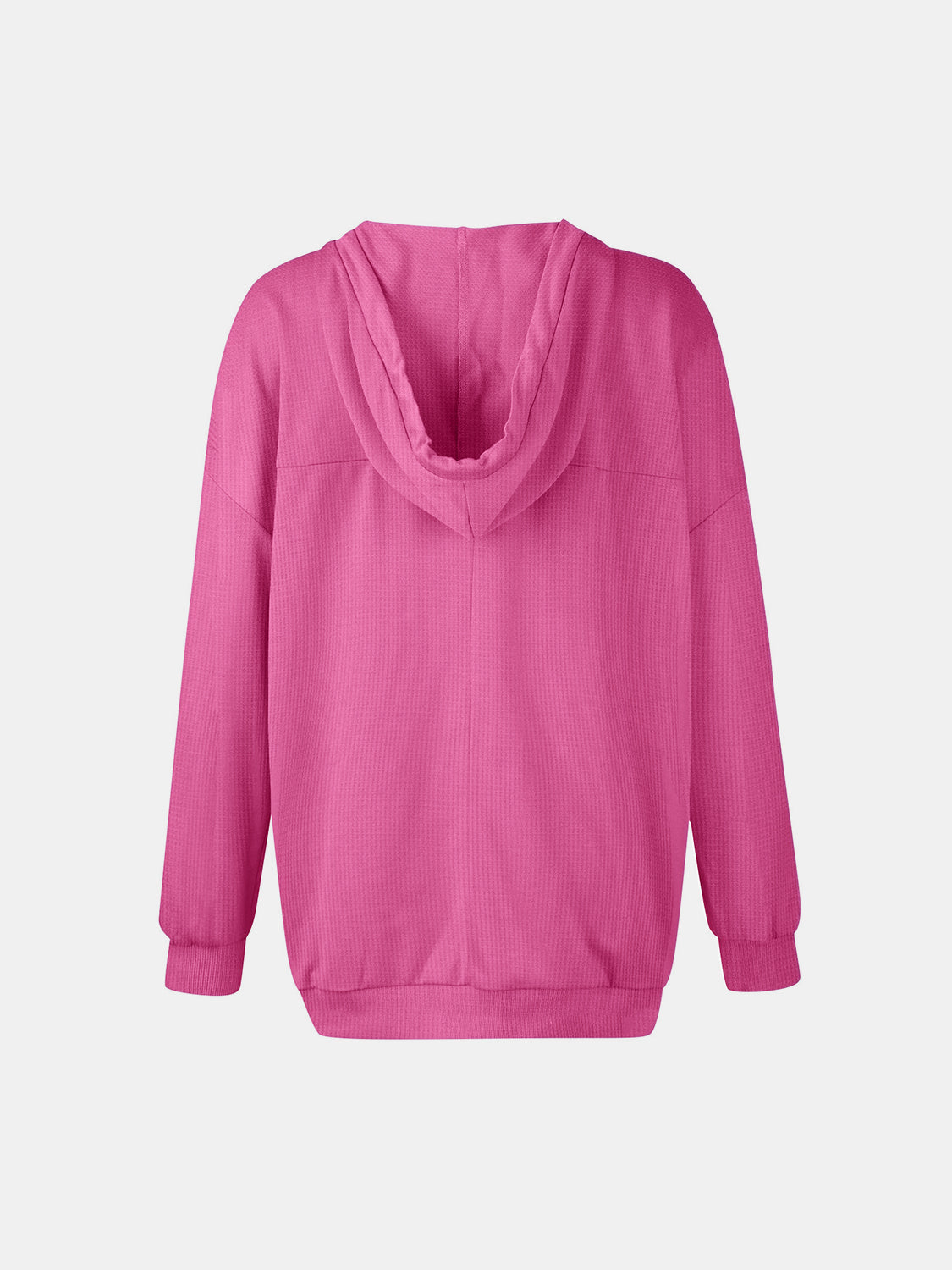 Drawstring V-Neck Long Sleeve Hoodie