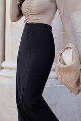 High Waist Pull-On Midi Skirt