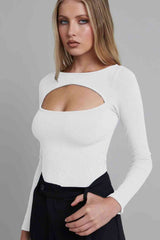 Cutout Ribbed Long Sleeve Bodysuit