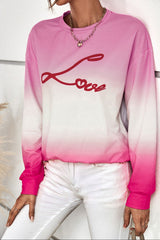 Gradient LOVE Dropped Shoulder Sweatshirt