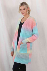 Gradient Dropped Shoulder Longline Cardigan