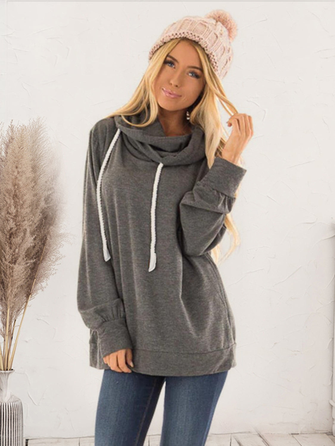 Drawstring Long Sleeve Hoodie