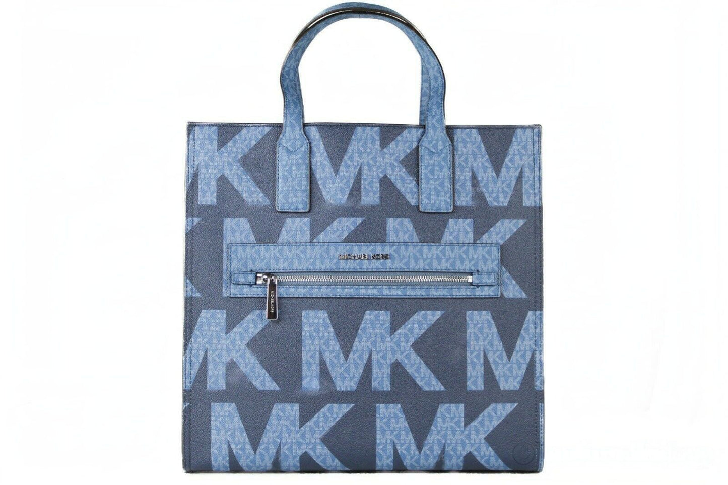 Kenly Large Leather Graphic Logo NS Tote Handbag (Dark Chambray Multi/Admiral)