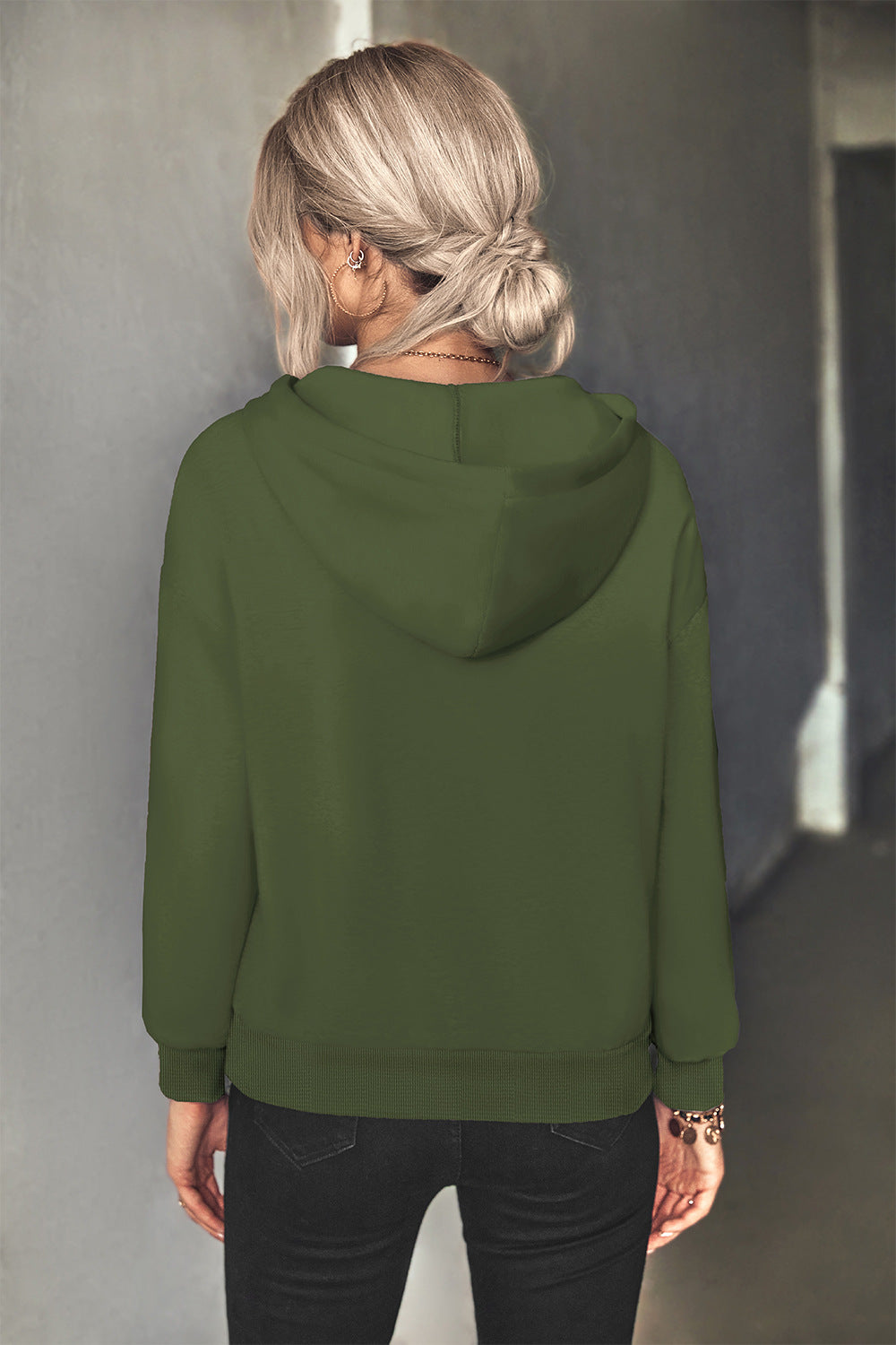 Half-Zip Drawstring Hoodie