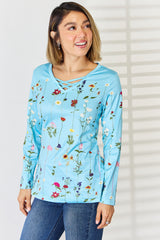 Crisscross Printed Long Sleeve T-Shirt