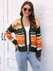 Open Front Openwork Cardigan