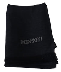 Missoni Elegant Unisex Wool Scarf with Fringes and Logo